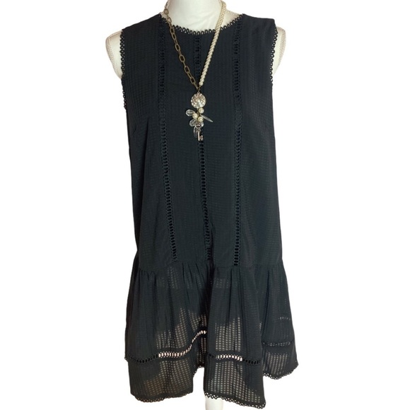 Adelyn Rae Black Eyelet Sundress - Picture 1 of 9